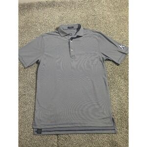Turtleson Polo Shirt Mens M Medium‎ Blue Stripe Golf Performance Glocester CC